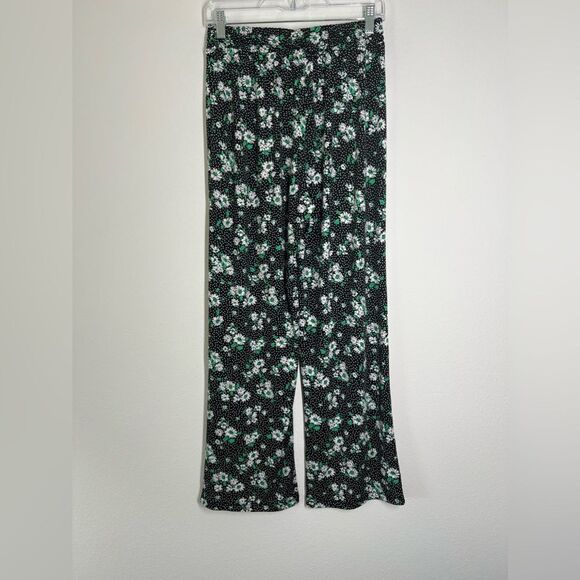 Messini Women's Black Palazzo Pants Pull On Front Flat Elastic Waist Size S - Picture 1 of 10